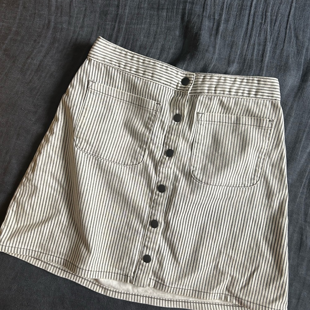 Kimchi Blue Cream Tan Ribbed A-Line Mini Skirt